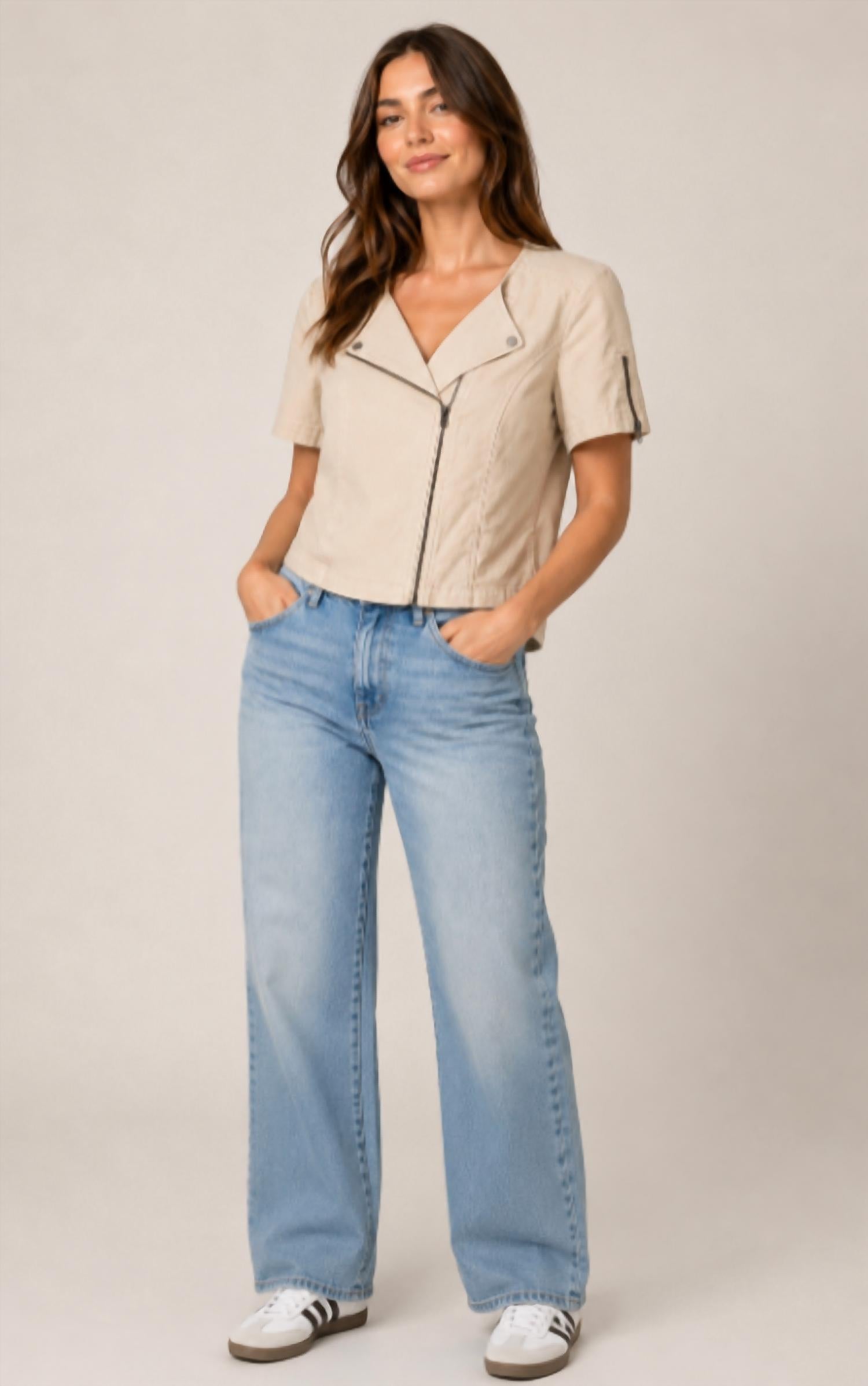 J. Society - Twill Short Sleeve Moto Jacket