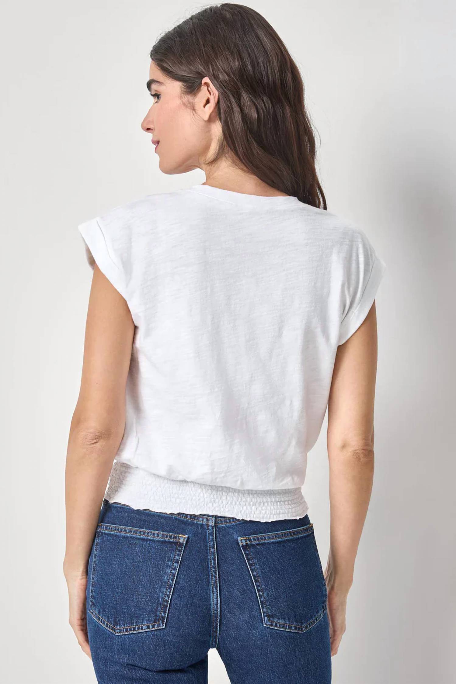 Lilla P - Smocked Hem V Neck Top
