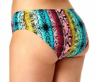 Allure By Img - Snake-skin Side Ruched Hipster Bikini Bottom