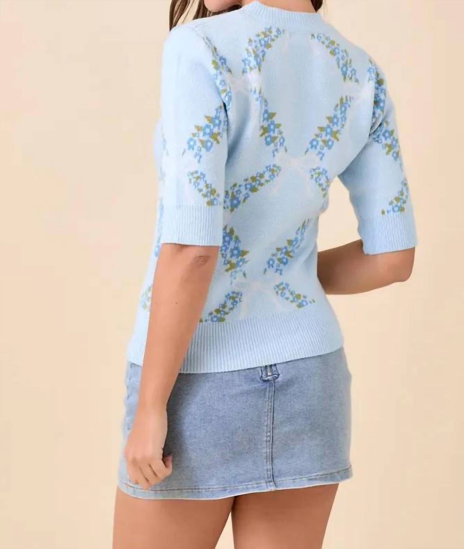 Main Strip - Women's Garden Floral Knit Top