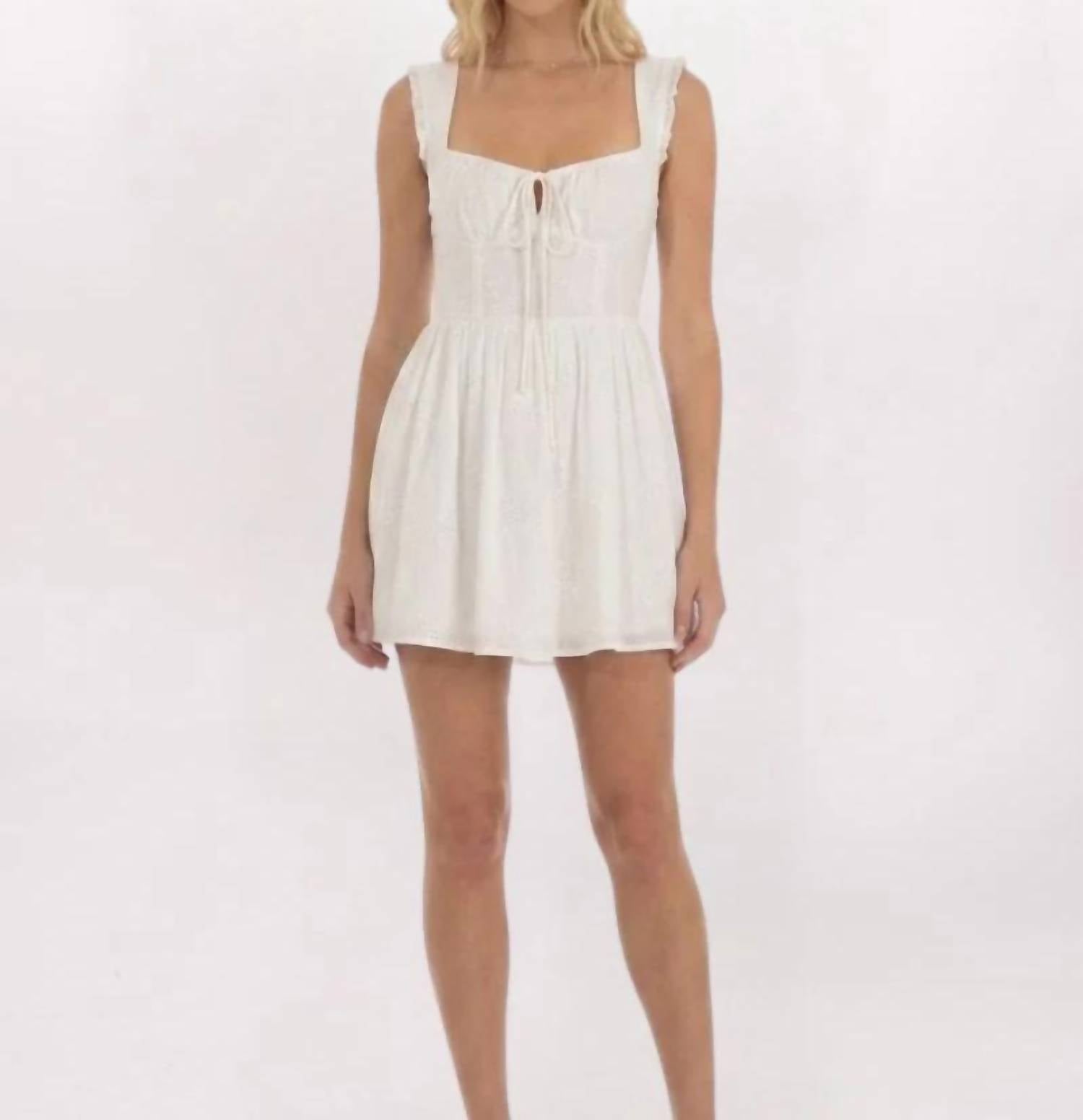 Sky To Moon - Eyelet Corset Mini Dress