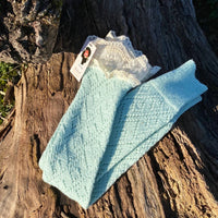 three bird nest Women's Lace Trimmed Leg Warmers in mint - women's accessory