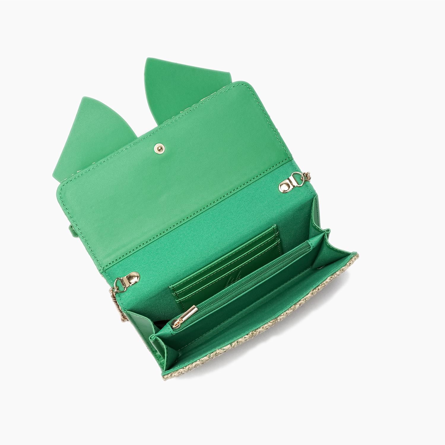 Like Dreams - Women's Bonnie Straw Wallet Bowtie Crossbody Bag