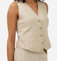 Esqualo - Gilet Linen Stripe Vest