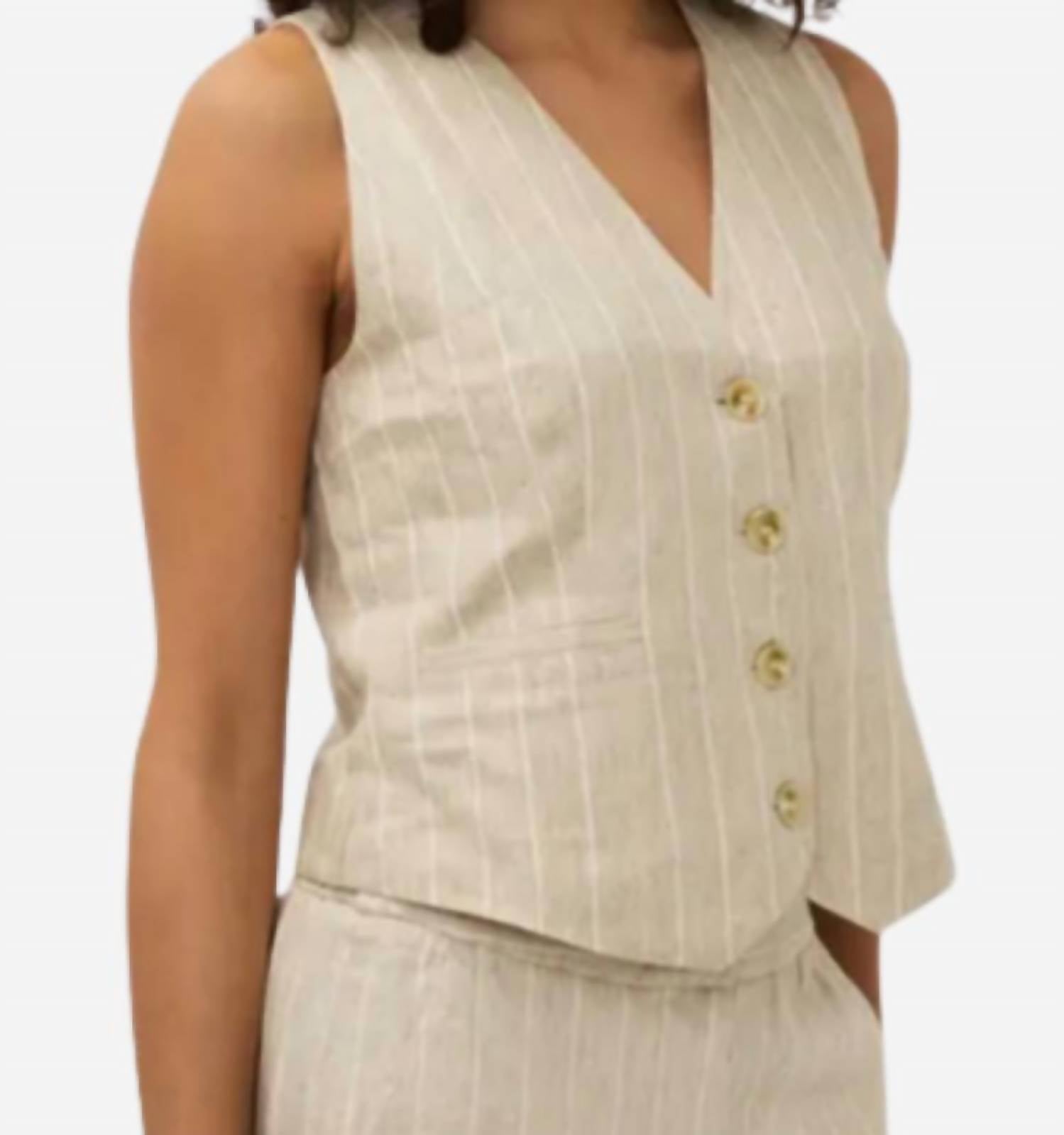 Esqualo - Gilet Linen Stripe Vest