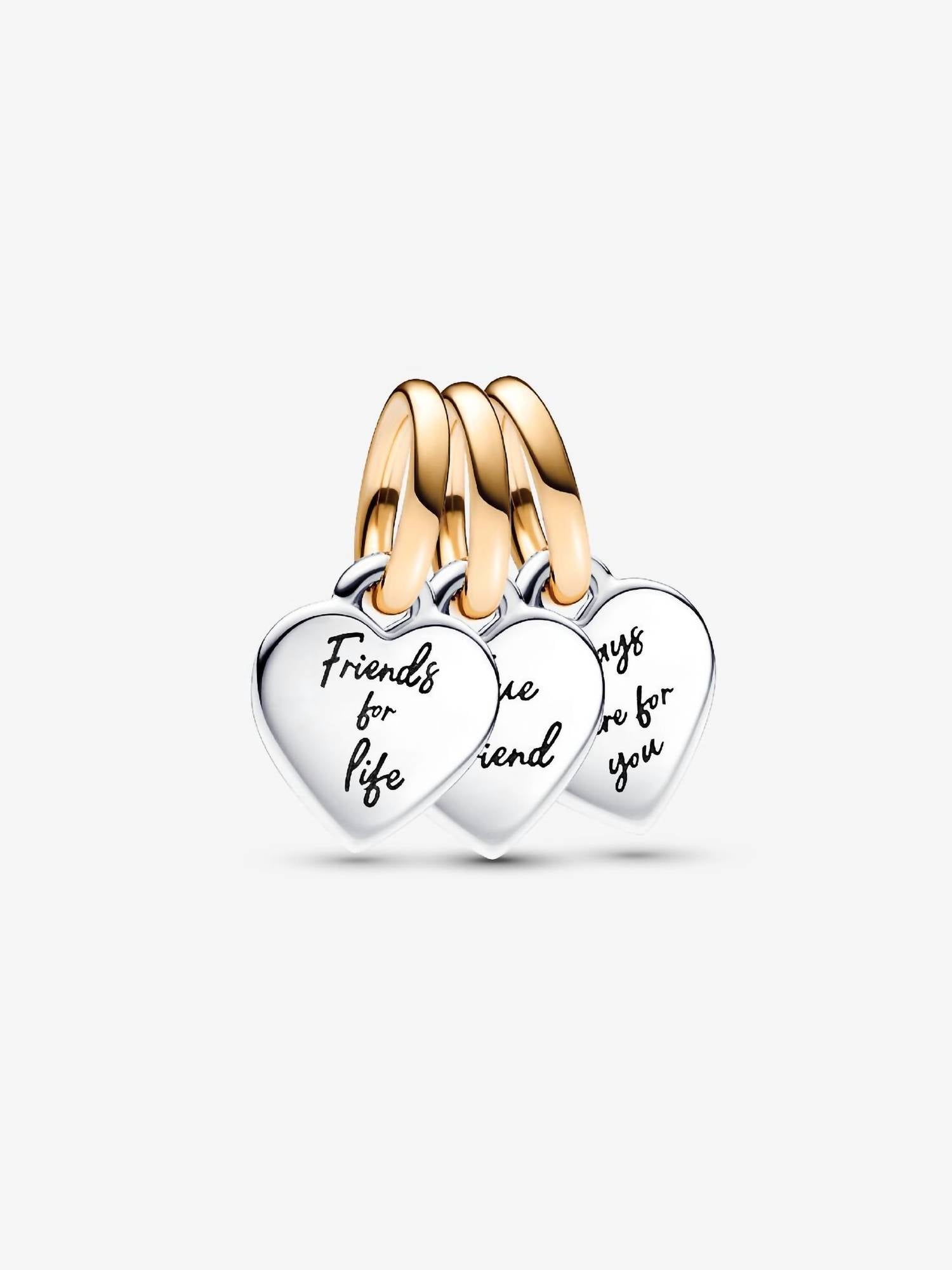 Pandora - Two-tone Splittable Friendship Triple Dangle Charm