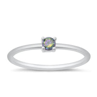 Starlette Women's Round Cut Stackable Ring in silver - women's jewelry