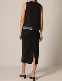 Before You - Fitted Ponte & Faux Leather Skirt