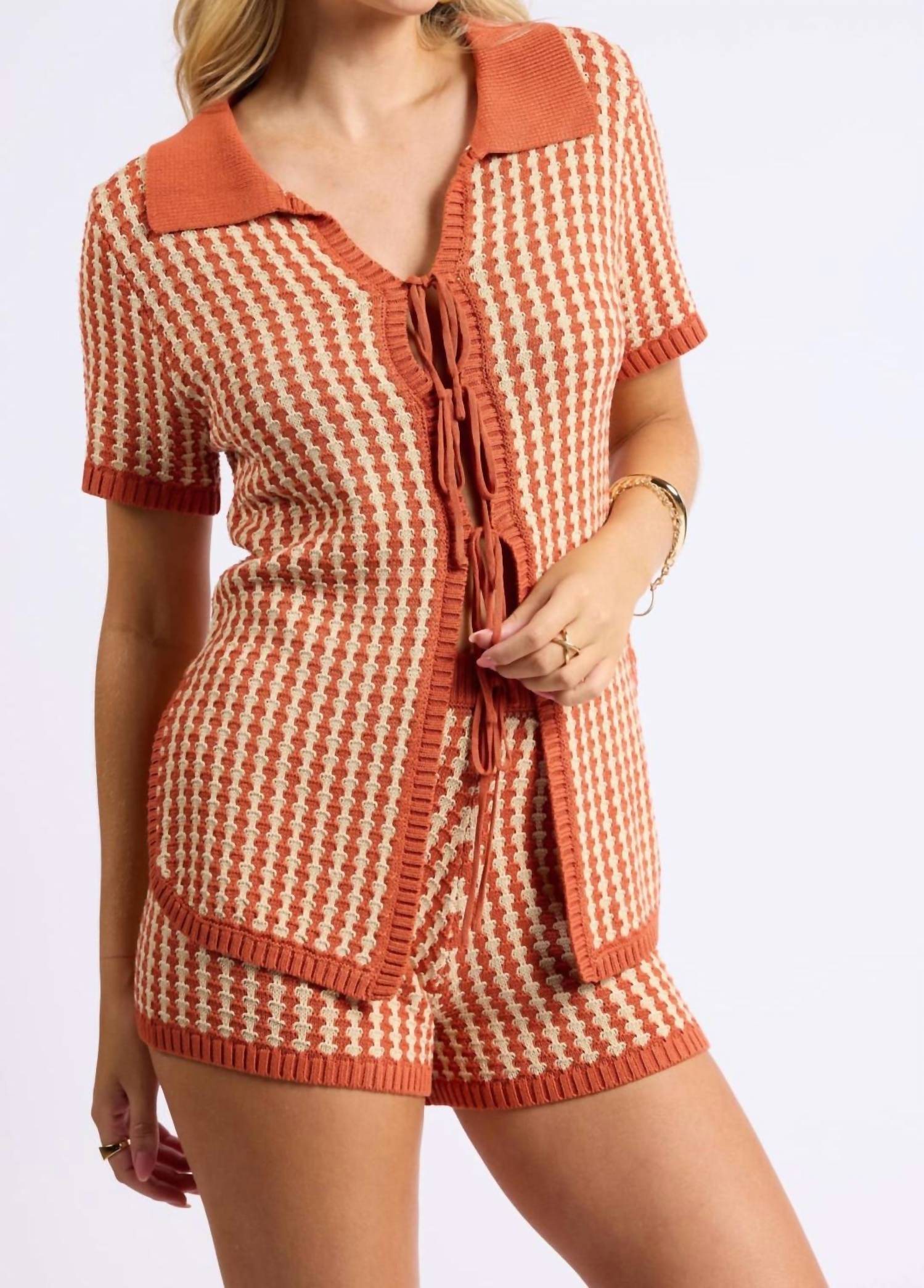 Sage The Label - Through The Canyons Tie Front Top