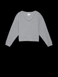 Nation LTD Wyatt Oversize V-neck Sweatshirt in heather grey - women's sweater - view 4