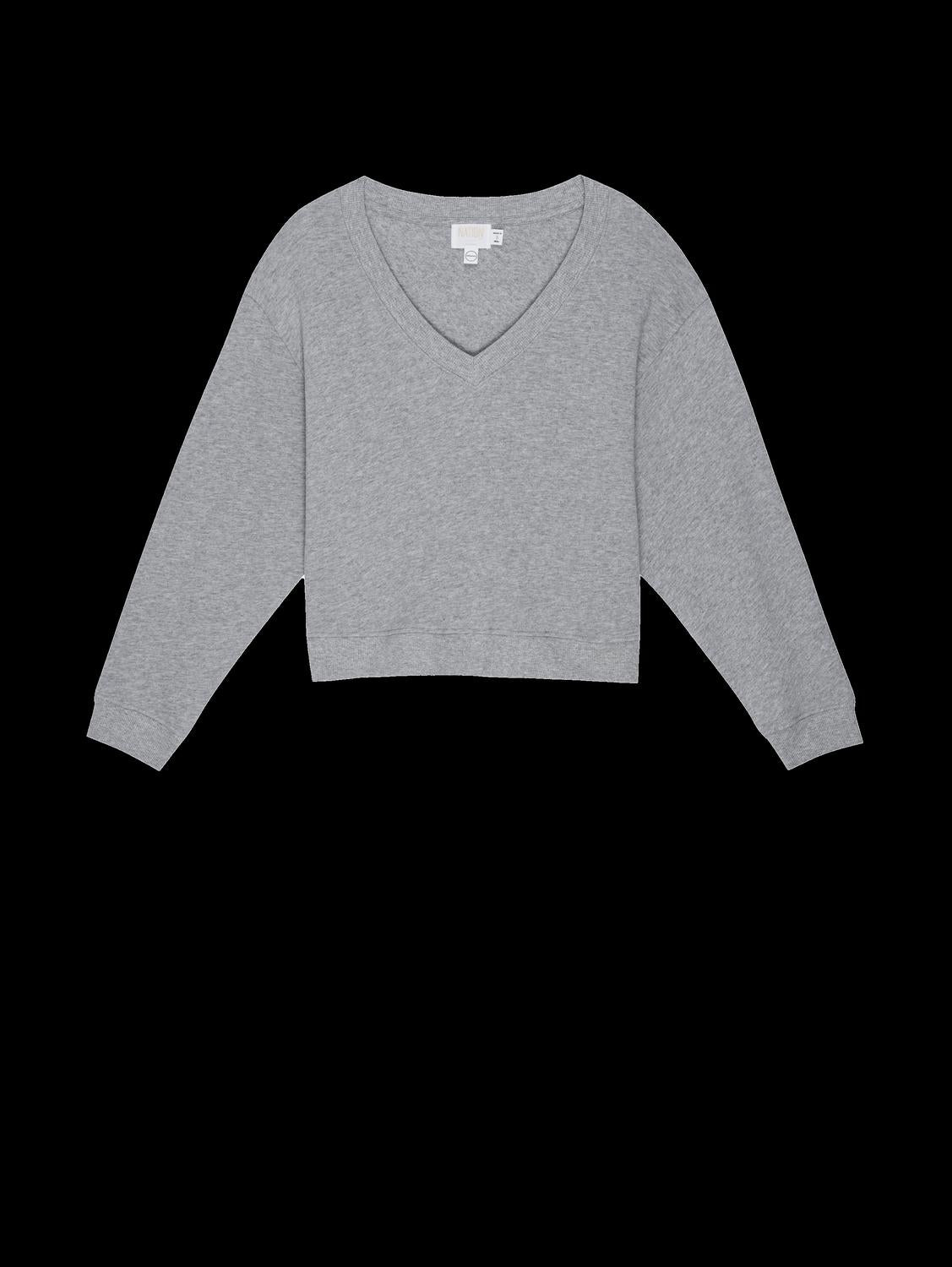 Nation LTD Wyatt Oversize V-neck Sweatshirt in heather grey - women's sweater - view 4