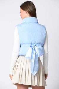 Peach Love Bella Puffer Vest in blue - women's jacket - alternate view