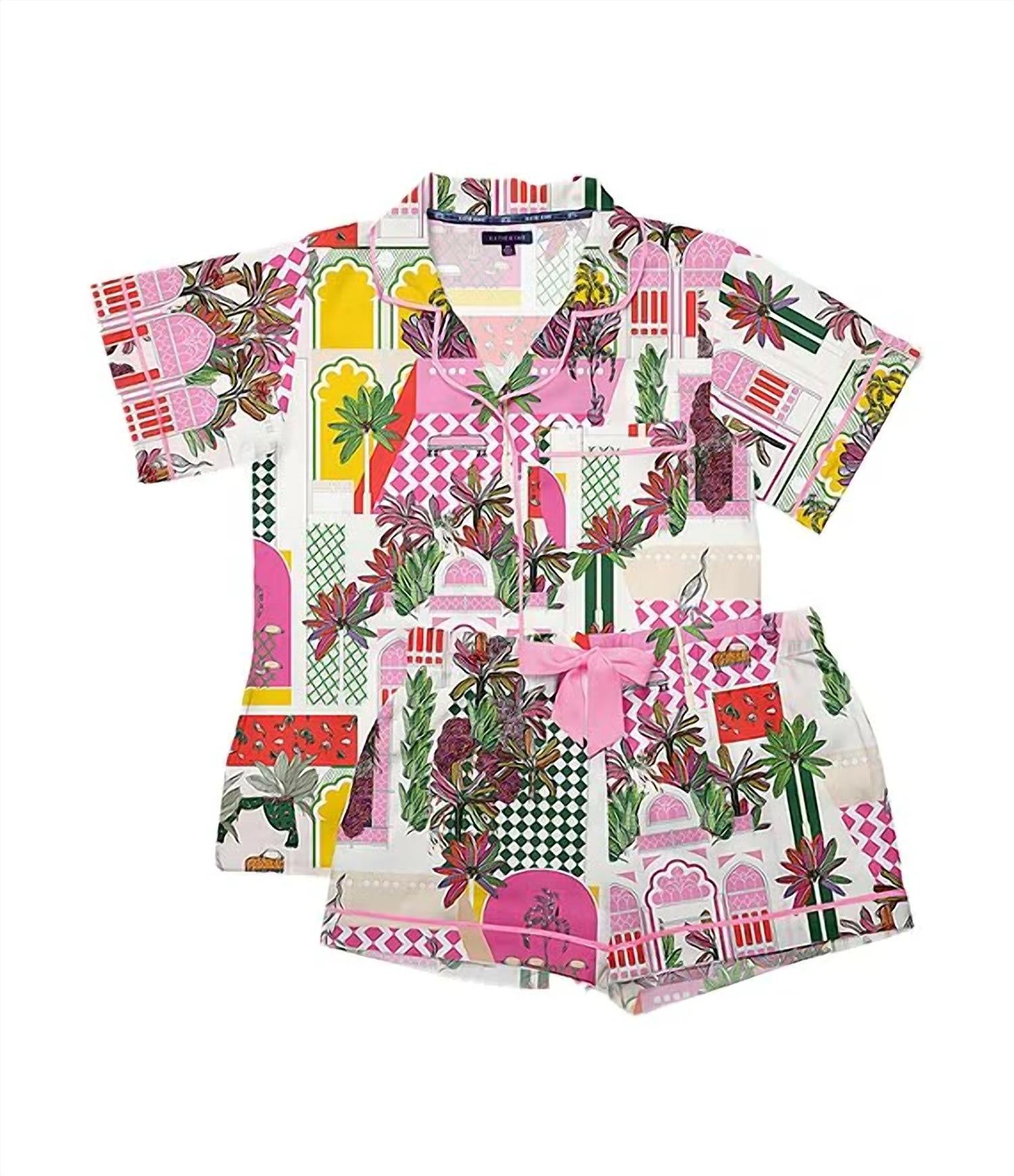 Katie Kime - Short Sleeve Notch Collar Shorty Pajama Set