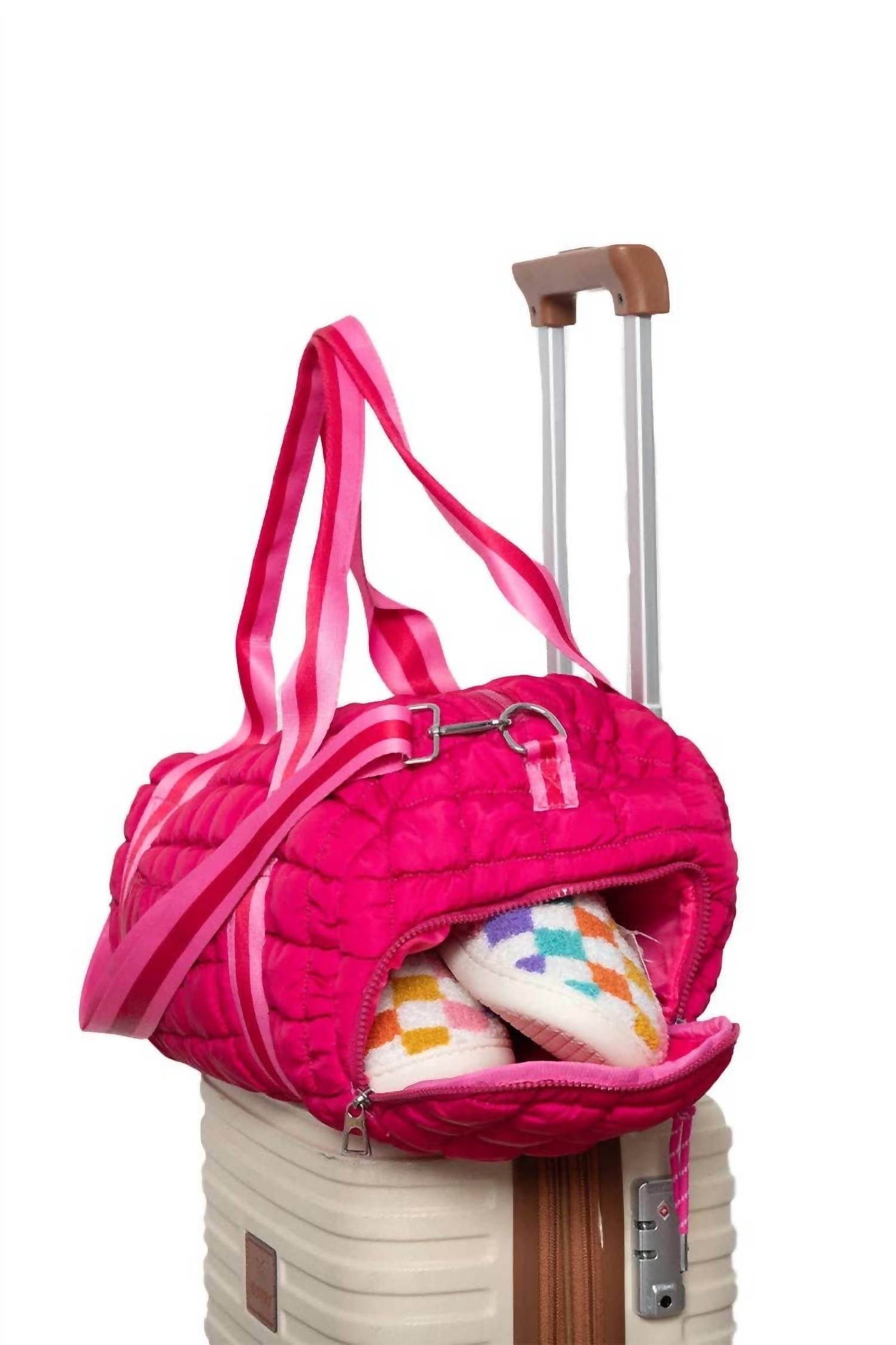 Katydid - Women's Striped Quilted Duffel Weekender Bag