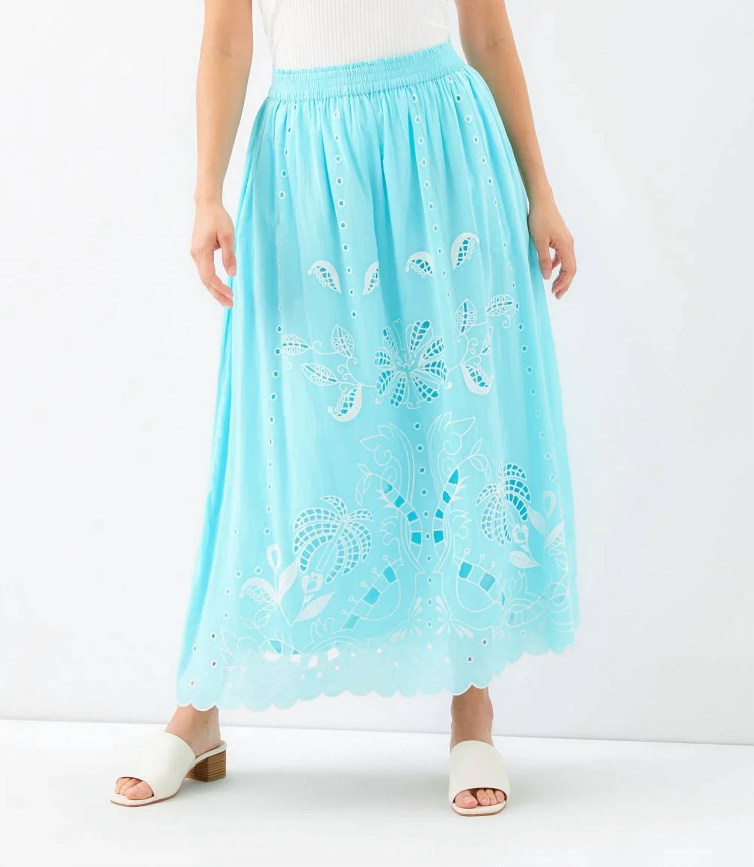Karen Kane - Cut-Out Embroidery Midi Skirt