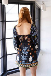 Aylaya Holiday Garden Dress in black - women's dress - detail view