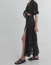 Uma And Leopold - Alya Embroidery Maxi Skirt