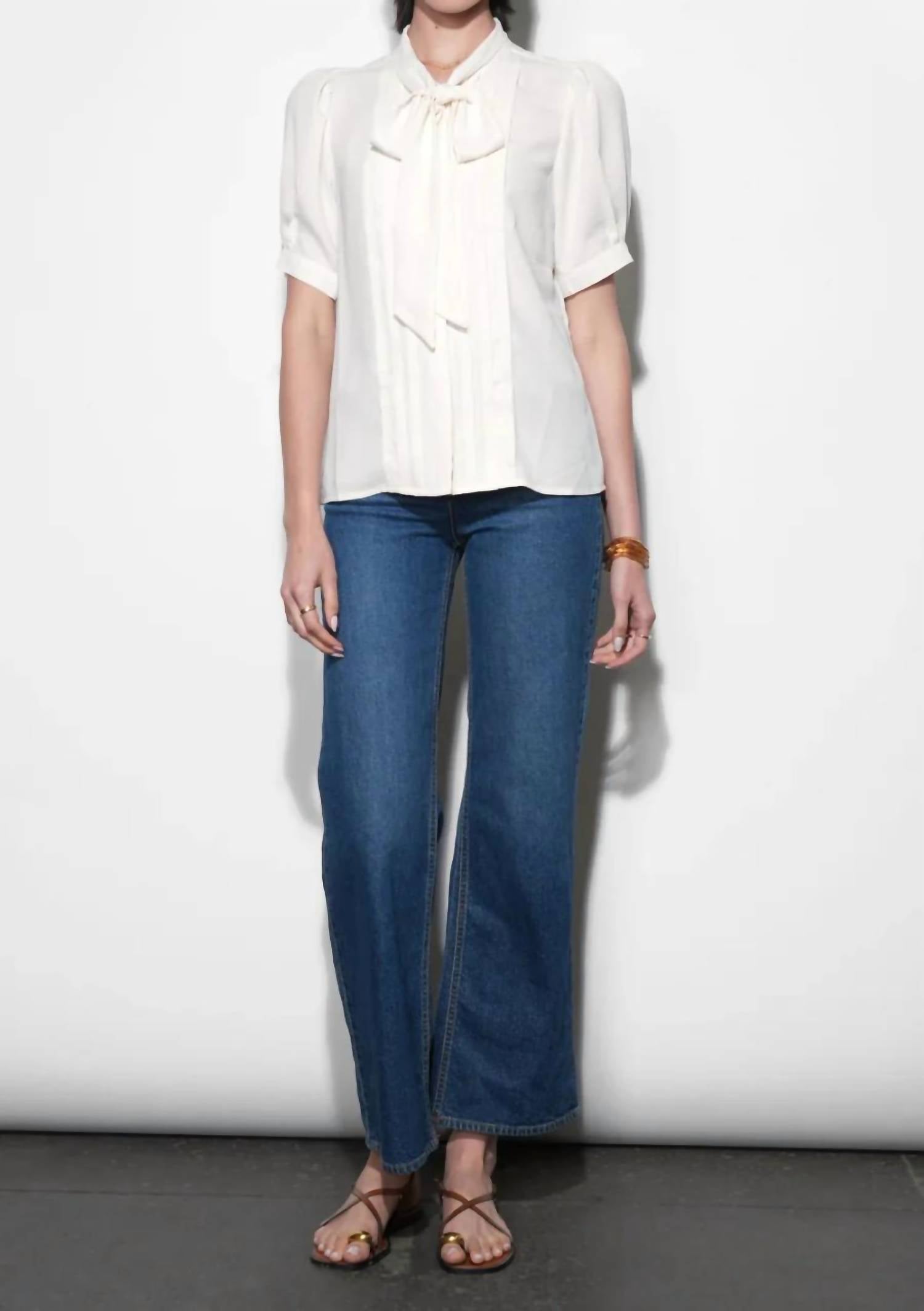 Greylin - Fatima Pleated Short Sleeve Blouse