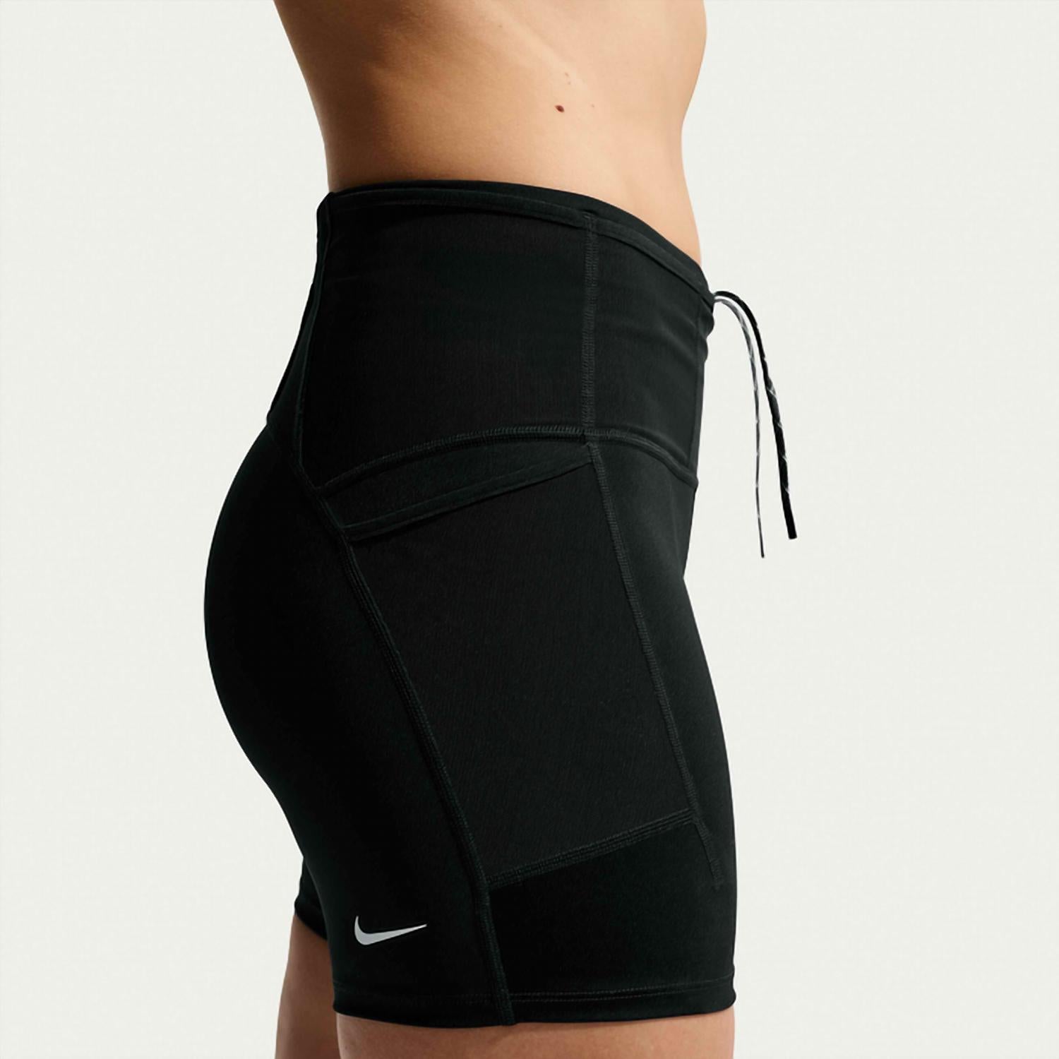 NIKE Dri-fit High-waisted Trail Running Shorts in black summit white - women's shorts - alternate view