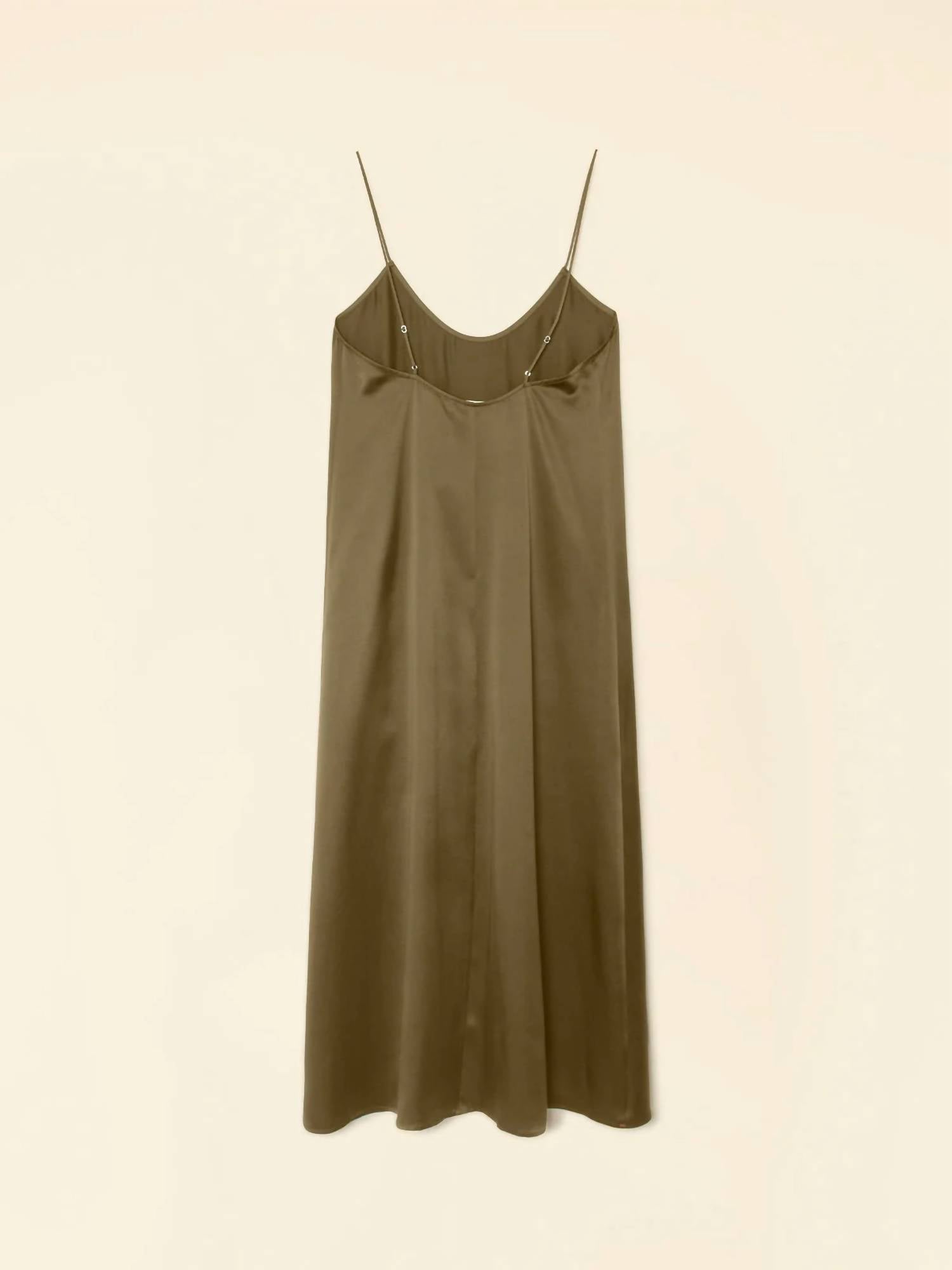 XIRENA Destin Midi Slip Dress in golden olive - women's dress - view 4