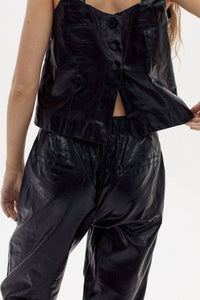 Lanhtropy - Mei Metallic Linen Top
