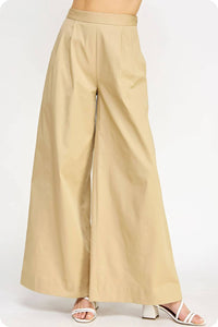 Strut & Bolt - Pleat Detail Wide Leg Twill Pants