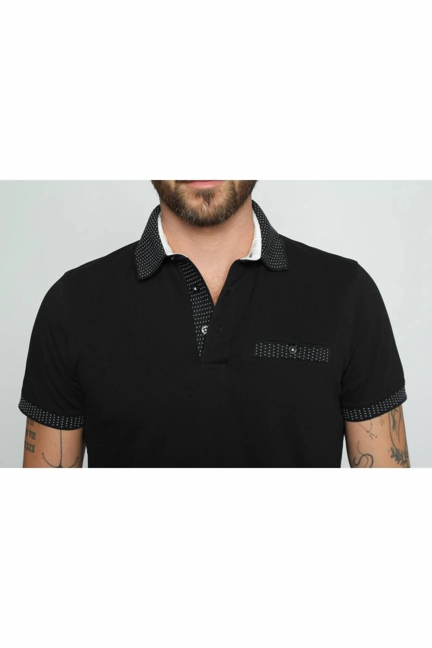 Eight X - Pocket Polo With Dot Trim