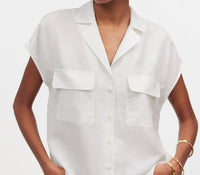 Madewell - Silk Drapey Patch Pocket Sleeveless Shirt