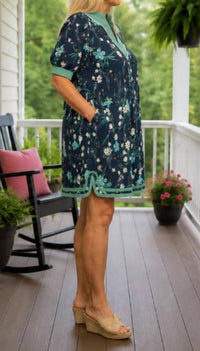 Umgee - Petal Pop Puff Sleeve Mini Dress