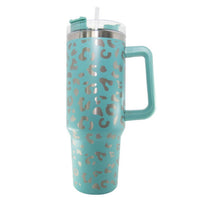 Katydid - Metallic Leopard 40 Oz Stainless Steel Tumbler Cup With Handle
