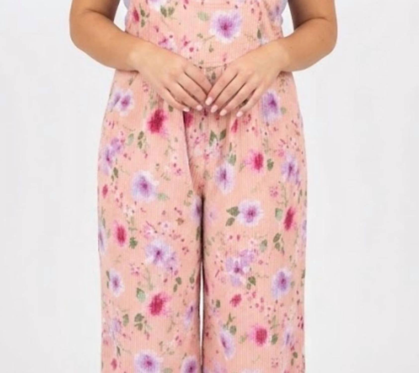 Blakeley - Karli Ribbed Spring Floral Jumpsuit