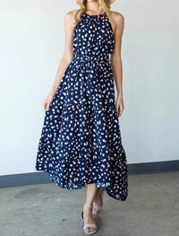 Cy Fashion - Happy Polka Dot Halter Maxi Dress