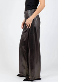 Lola & Sophie Metallic Dot Wide Leg Pants in black - women's pants - detail view