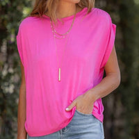 Amaryllis - Super Soft Casual Ruched Shoulder Tee