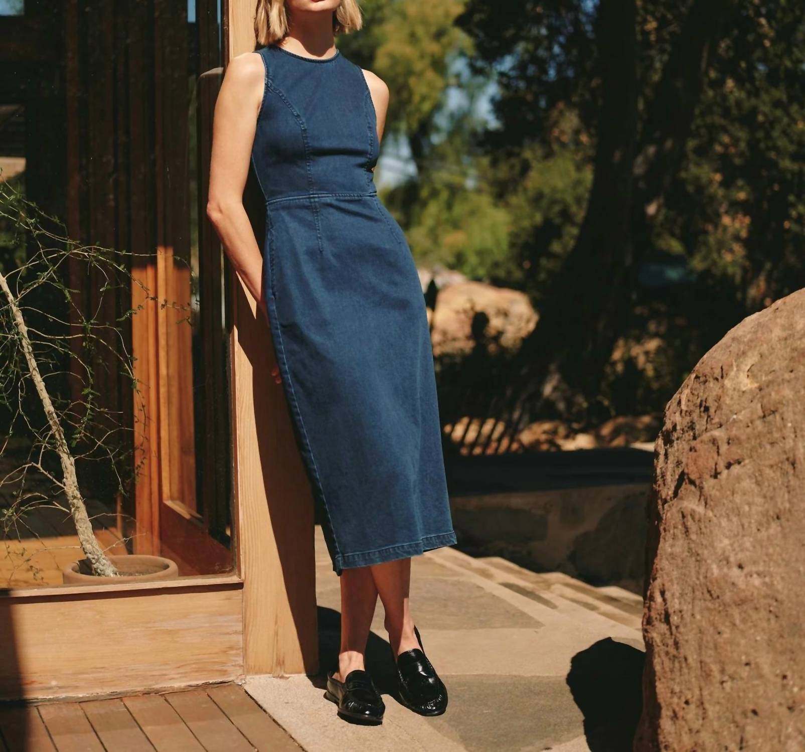 Bella Dahl - Zip Back Denim Midi Dress