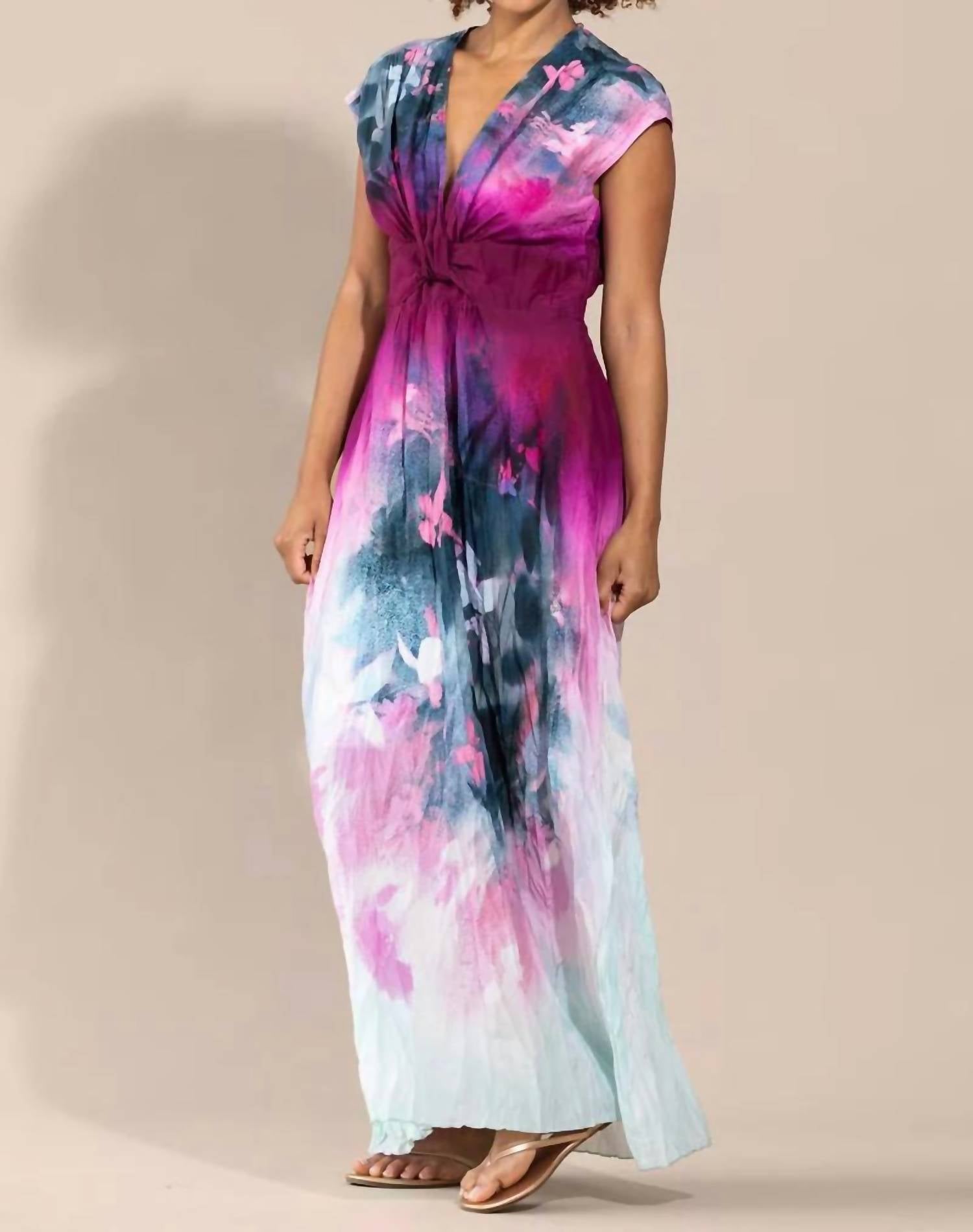 Gabriel + Simone - Go Silk Go Crinkle Cut Twist Dress