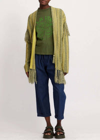 Raquel Allegra - Fringe Long Stripe Cardigan