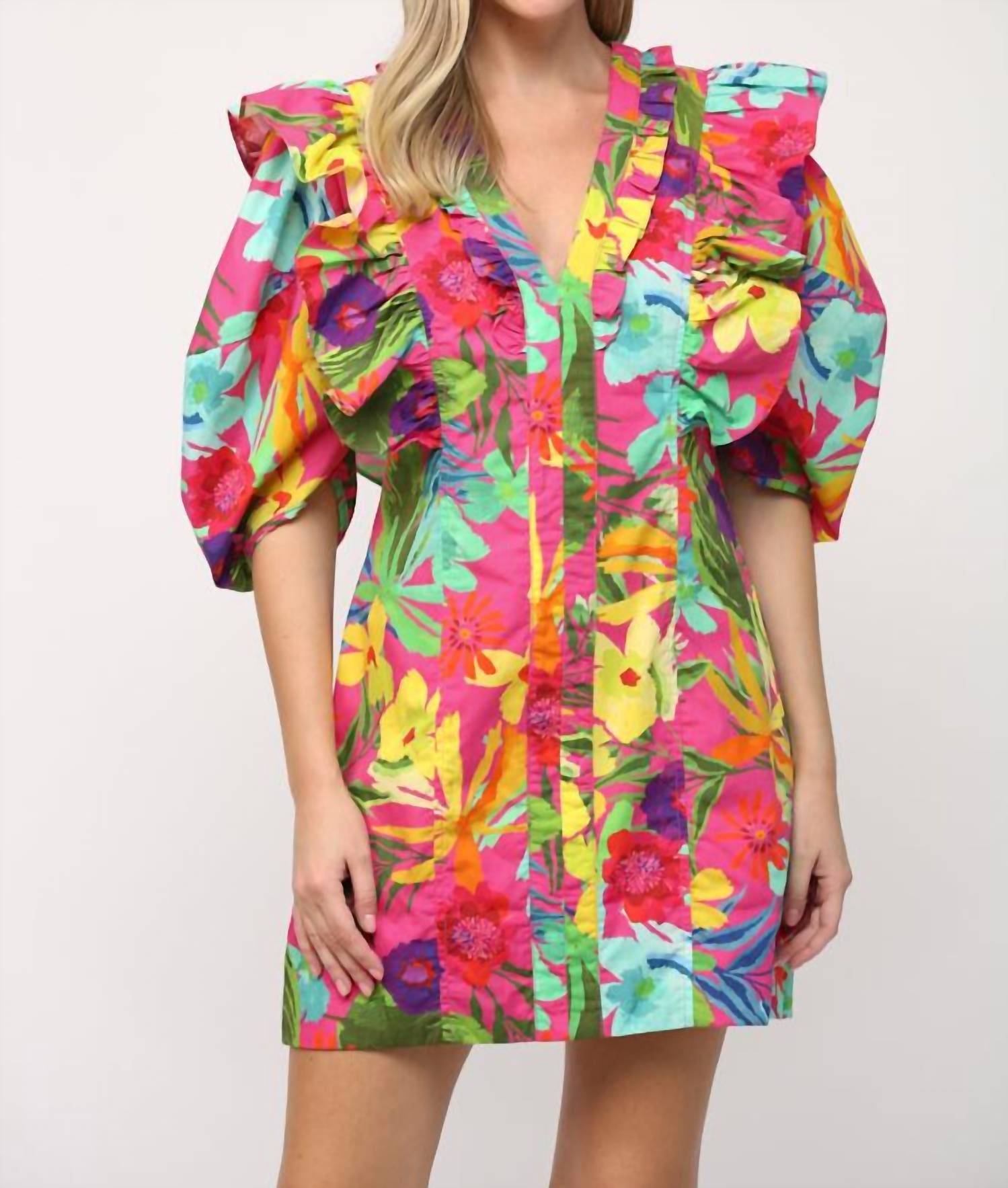 Fate - Tropical Dramatic Sleeve Dress