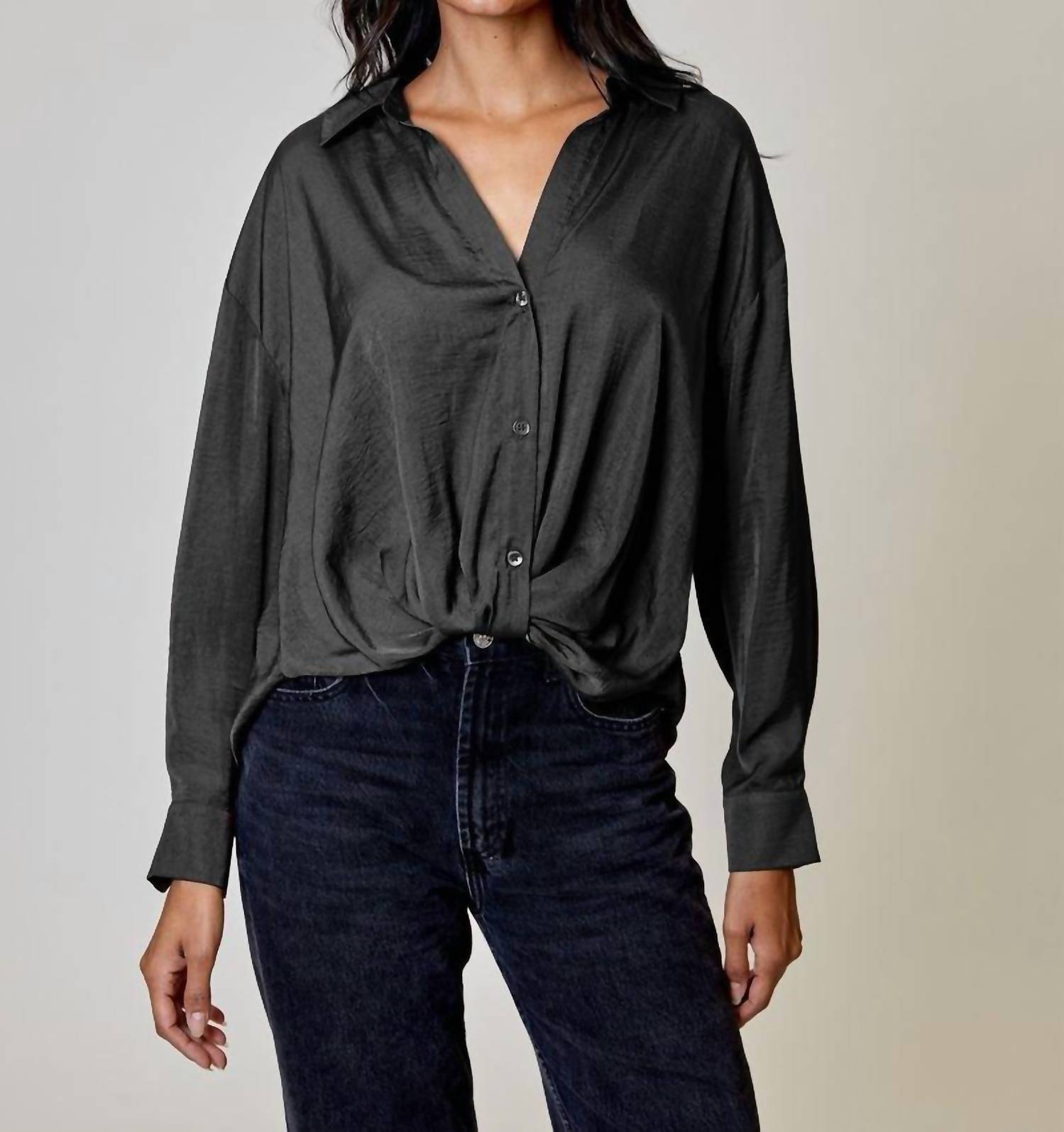 Dh New York - Emery Satin Button Down Top