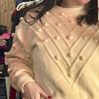 &Merci - Popcorn Knits Along Front And Sleeve Sweater