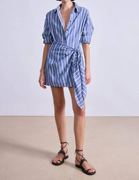 APIECE APART Alessandra Mini Dress in chambray blue - women's dress