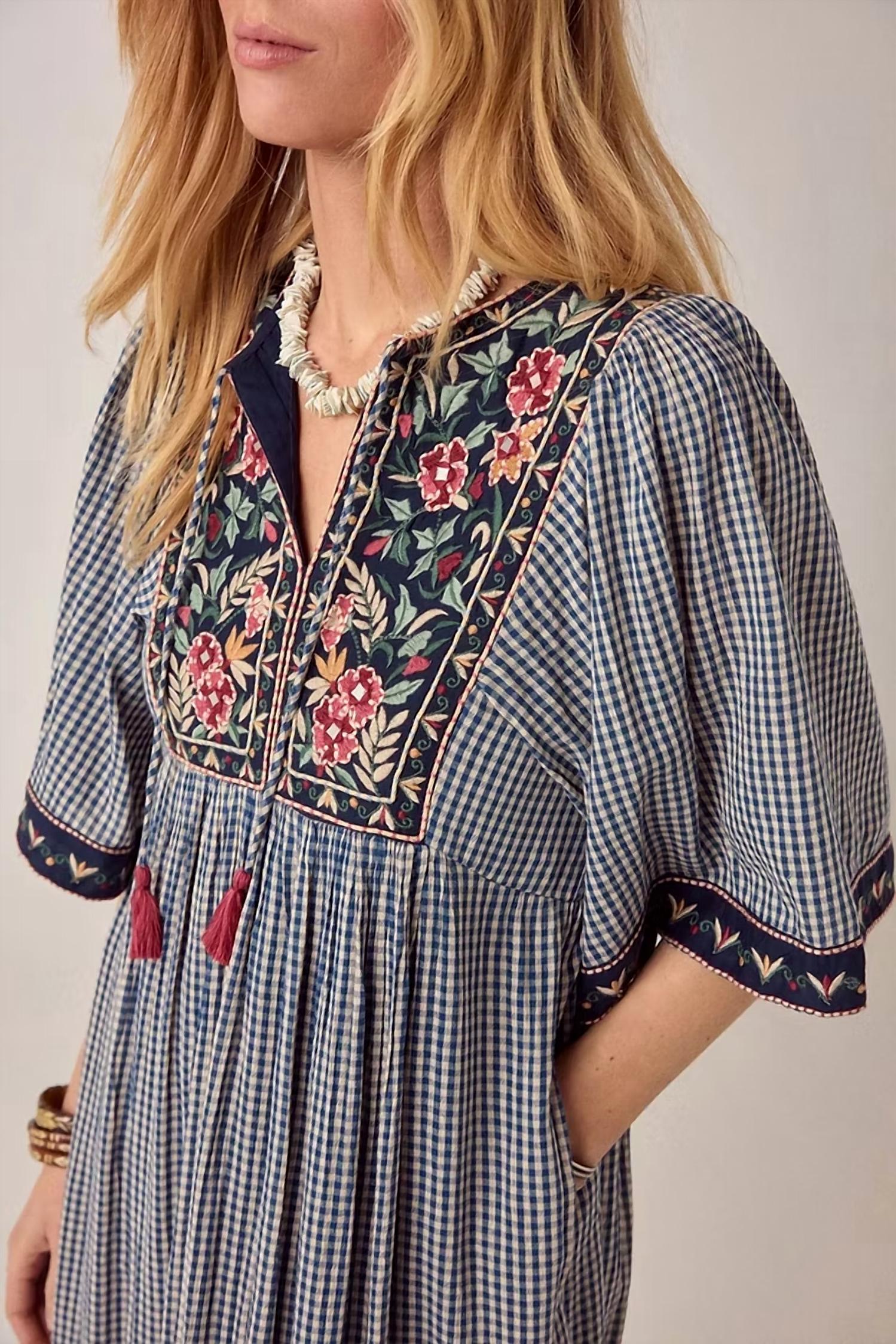 Maison Hotel - Gingham Bloom Dress