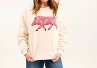 Chelsea Mcshane Art - Pinky Pig Long Sleeve Sweatshirt