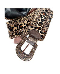 Kurtmen - Women's Leopard Hair On Hide Belt