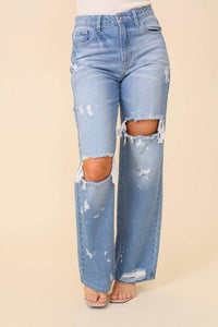 White Label - Distressed Straight Leg Jeans