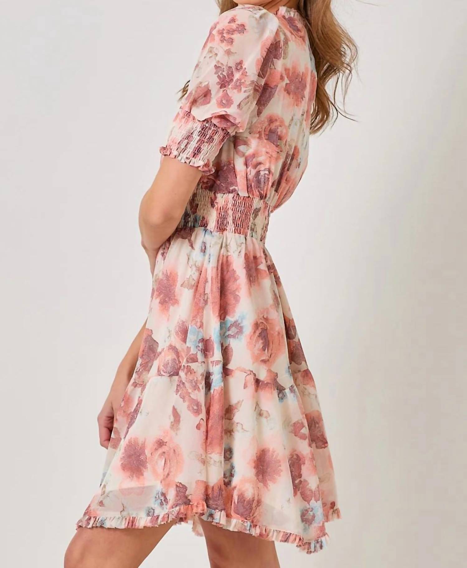 Mystree - Ruffle Detail Floral Dress