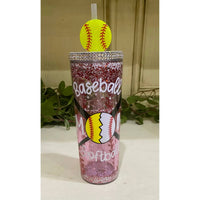 Harris Girls & Co. Baseball Softball Glitter Tumbler in multicolor - item