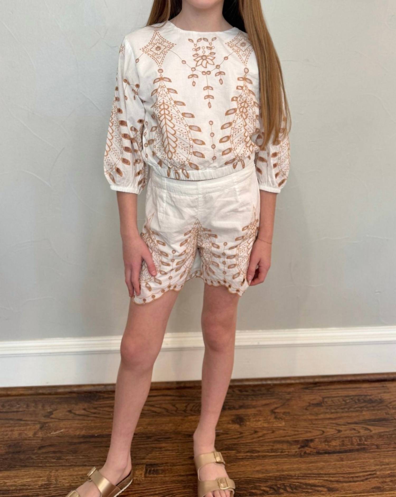 Milon - Girl's Boho Chic Embroidered Set