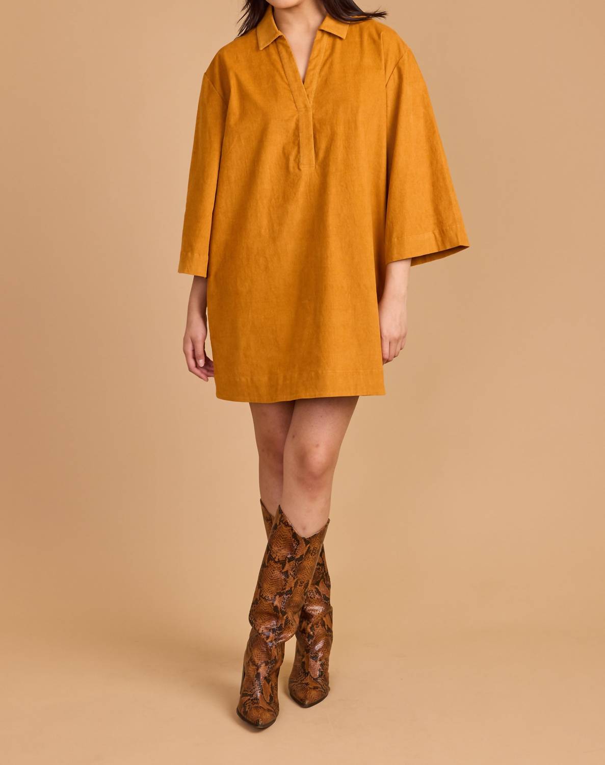Double A Colette Mini Dress in amber cord - women's dress - view 5