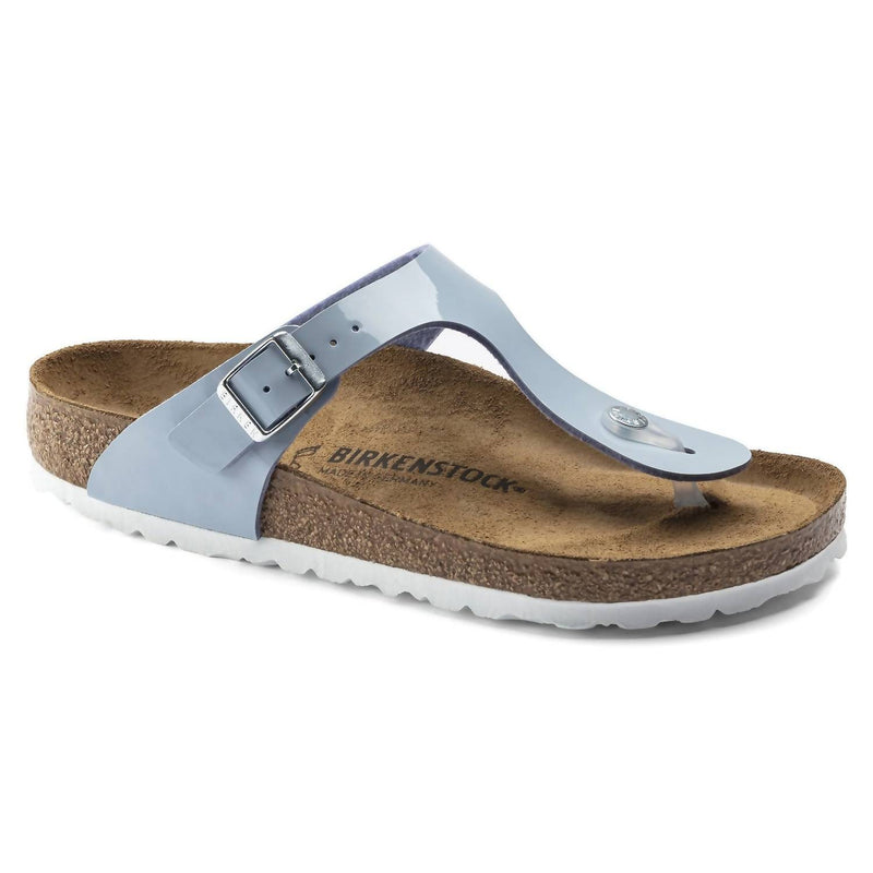 BIRKENSTOCK Women's Gizeh Patent Leather Sandals in dove blue - women's sandal